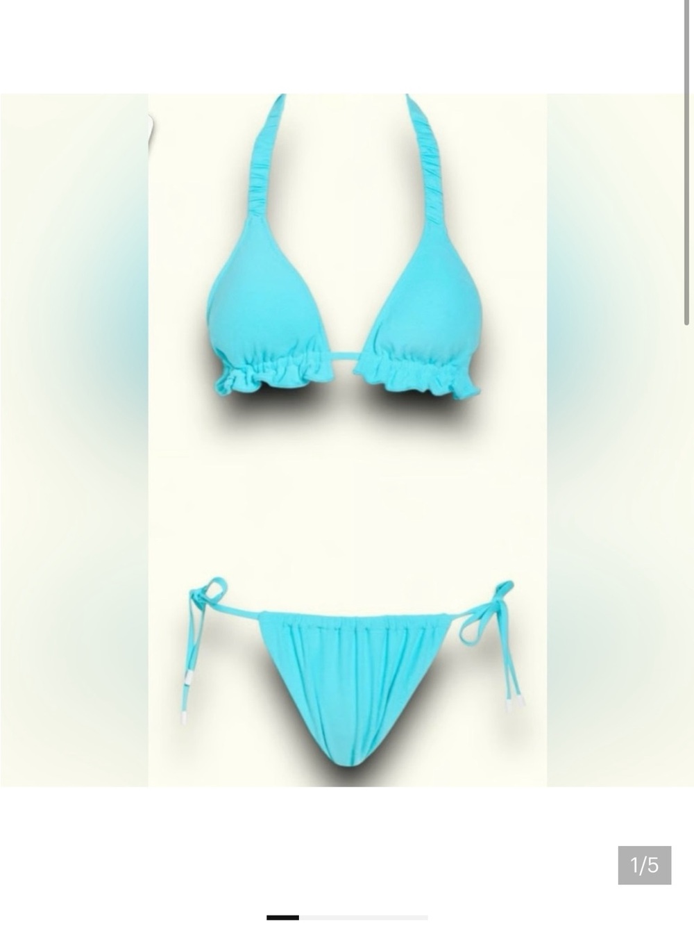 Sanctuary Turquoise Blue Ruffle Triangle Bikini Set